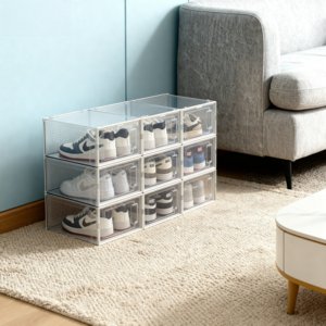 Boîte de rangement pour chaussures, organisateur de chaussures pour baskets, étagère à chaussures en plastique transparent, armoire à chaussures, boîtes à chaussures en <span class=keywords><strong>acrylique</strong></span> transparent - Product Image 1