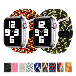 마그네틱 버클 부드러운 탄성 꼰 나일론 루프 시계 밴드 Apple Watch 시리즈에 적합 42mm 46mm 40mm 41mm 44mm 45mm 49mm - Product Image 2