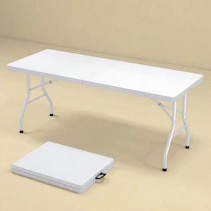 <span class=keywords><strong>Table</strong></span> <span class=keywords><strong>de</strong></span> banquet <span class=keywords><strong>pliante</strong></span> en plastique blanc pour restaurant, vente chaude, <span class=keywords><strong>table</strong></span> rectangulaire bon marché en HDPE pliable pour mariage en extérieur - Product Image 4