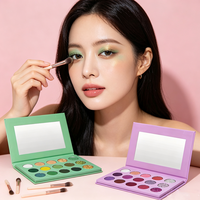 Palette de fards à paupières vegan à haute pigmentation, logo personnalisé, fard à paupières pailleté, palette de fards à paupières imperméable