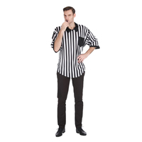 Chemise et pantalon d'arbitre rayés noir et blanc, costume d'arbitre adulte pour Halloween, cosplay et fêtes