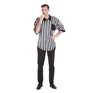 Chemise et pantalon d'arbitre rayés noir et blanc, costume d'arbitre <span class=keywords><strong>adulte</strong></span> pour Halloween, cosplay et fêtes - Product Image 3