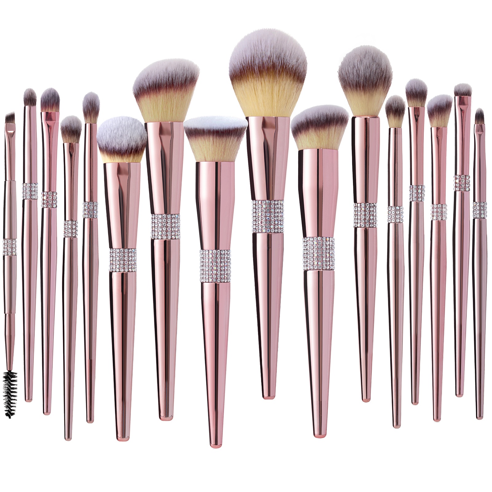 16pcs Rose Gold Rehineston Brush