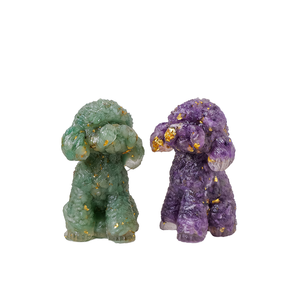 Nieuwe Stijl Natuurlijke Kristal Genezende Energie Amethist Steen Teddyvormige Epoxyhars Kristallen Chips Ambachten Mascotte Voor Dec - Product Image 1