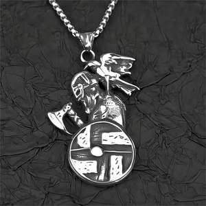 Collar con Colgante de Guerrero Vikingo de Acero Inoxidable con Diseño de Cuervo, Estilo Retro Hip Hop, Joyería para Hombre - Product Image 3