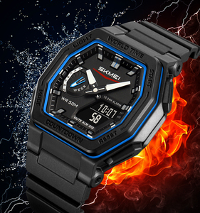 Orologio Cronografo Analogico di Lusso SKMEI 2438 con Doppio Fuso Orario, Stile Business Elegante, Personalizzabile con Logo, Sportivo e alla Moda - Product Image 3