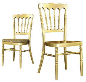 Chaise Napoleon Chateau en Aluminium Doré QL800G avec Coussin Fixe Portable Durable pour Salon Appartement Hôpital Villa - Product Image 6