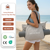 Sac de transport personnalisé pour tapis de yoga avec cordon de serrage, sac de Pilates en lin, porte-tapis de yoga Weydybag, sac fourre-tout de sport en gros avec poches pour femmes