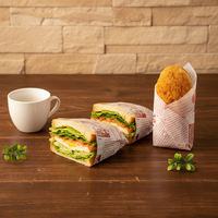 Emballage alimentaire jetable personnalisé avec logo, en papier PE enduit, résistant à la graisse, écologique, recyclable, de qualité alimentaire, biodégradable, pour sandwichs et hamburgers