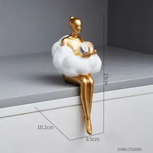 Factory Wholesale Independent Design Modern Cloud Girl Resin Desktop Decoration For Home Luxury Minimalism Nordic Decor Gifts