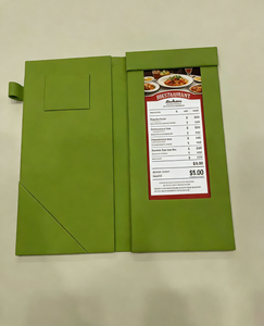 Porta-ordenanzas iluminado de piel sintética personalizado con luz LED para restaurante - Product Image 1