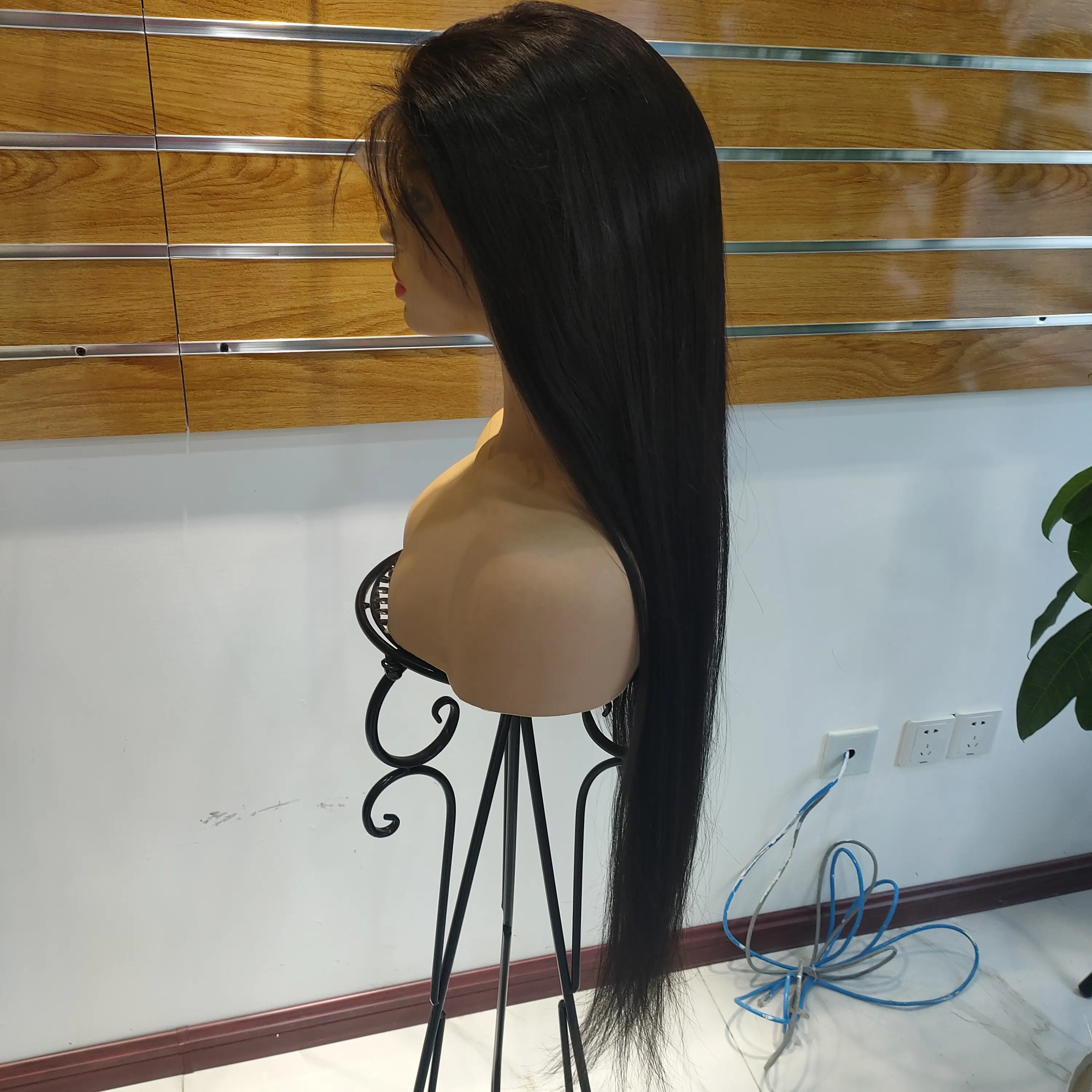 Venta al por mayor bohemio virginal brasileño cabello humano peruano frontal de encaje recto pelucas curl para el negro de las mujeres con el pelo del bebé