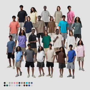 Custom T Shirt for Men's 100% Cotton 275GSM Heavyweight Oversized Drop Shoulder Boxy Fit Crop Blank Streetwear <b>Tshirts</b> - Product Image 3