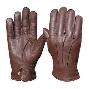 Gants en cuir de mouton marron, chauds pour l'hiver, compatibles écran tactile, pour la conduite, avec logo personnalisé, pour usage quotidien en extérieur - Product Image 3
