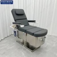 Table de massage multifonction Wallybeauty, lit de shampoing, chaise de pédicure, lit de massage électrique spa 3 en 1