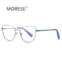 MORESE 3060 Transparent Animal Motif Style Lunettes Cadres Mode Métal Bleu Lumière Filtre Lunettes Bonbons Couleurs pour Ordinateur