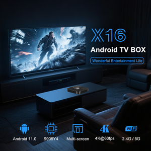 Box TV Android 2025 Nuovo X16 Lettore Multimediale Video Box TV <span class=keywords><strong>Hot</strong></span> Video 4+32GB Amlogic S905W2 8K WiFi6 H.365 Smart Android TV Box - Product Image 3
