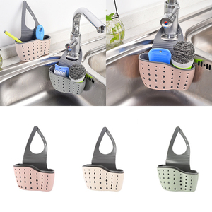 Home Storage Drain Basket Kitchen Sink Holder Adjustable Soap Sponge Shlf Hanging Drain Basket Bag Kitchen Accessories