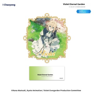 Commercio all'ingrosso viola <span class=keywords><strong>Evergarden</strong></span> Anime supporto acrilico e portachiavi ufficialmente concesso in licenza per la decorazione della scrivania fonte di animazione del Giappone - Product Image 5
