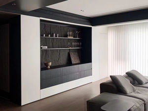 Mueble de Pared con Diseño Minimalista y Elegante, Integrado con Vinoteca y Estantes Abiertos, para Interiores Modernos de Hogares y Salas de Estar - Product Image 3