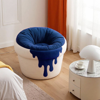 Nordique paresseux canapé chaise en fibre de verre cadre tissu chaise loisirs siège unique fauteuil adapté pour salon chambre