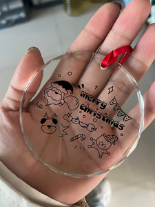 Ornement en verre cristal rond scintillant - Décoration élégante pour arbre de Noël, gravure photo personnalisable, cadeau de Noël pour <span class=keywords><strong>elle</strong></span> - Product Image 5