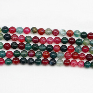Perles rondes en pierre naturelle, tourmaline et agate, pour la fabrication de bracelets, 6 mm, vente en gros, fournitures de fabrication de bijoux DIY - Product Image 4