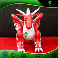 Ballon gonflable personnalisé rouge et blanc en forme de dragon à chevaucher
