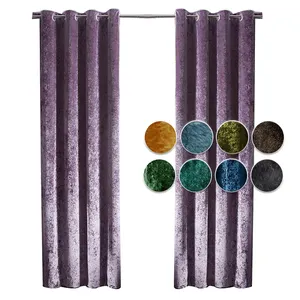 Rideaux-cortinas de terciopelo triturado para sala de estar, venta al por mayor