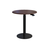 Petite table d'appoint ronde en métal avec réglage en hauteur par vérin à gaz pour bureau à domicile, bureau ou immeuble de bureaux – Table polyvalente pour thé et café