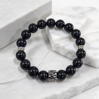 Bracelet tendance en obsidienne 5A, bijoux à porter au quotidien, bracelets perlés personnalisés, bracelets faits à la main, pierres naturelles, bracelet pour cadeau