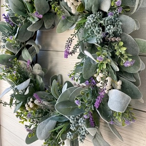 Couronnes d'anniversaire pour toutes les saisons en herbe d'agneau et lavande, couronnes <span class=keywords><strong>de</strong></span> porte <span class=keywords><strong>de</strong></span> ferme printanières, couronnes <span class=keywords><strong>de</strong></span> lavande avec baies et herbe <span class=keywords><strong>de</strong></span> la sainte-agrace - Product Image 5
