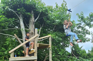 CTSC Family 30m Backyard Zip Line Kit CE RoHS Certificado con Flying Fox Parent Lock Tree Protector Asiento Protector de freno de mano - Product Image 5