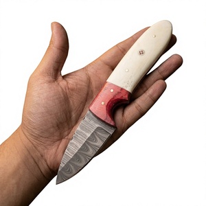 Couteau à lame fixe en acier Damas avec manche coloré, personnalisable, pour la chasse, le camping et la survie - Product Image 2