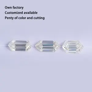 Special Shape Hexagon Emerald Cut DEF Color Created Loose Moissanite Gemstone For Jewelry Starsgem factory price