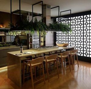 Armarios de cocina modulares modernos personalizados de material de puerta Europea minimalista con Isla personalizada - Product Image 4