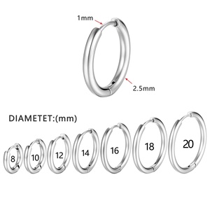 Boucles d'oreilles unisexes en acier inoxydable pour piercing léger au lobe de l'oreille, petites boucles d'oreilles en or rose coloré pour fille - Product Image 6