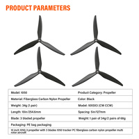 Hélice de drone de course RC de grande taille en fibre de verre et nylon à trois pales de 10 pouces 1050 Fabriqué en Chine/Guangxi