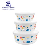 Vaisselle en verre opale en gros, décoration antique personnalisée, assiette en opale, service de table de luxe résistant à la chaleur, verre opale trempé 3 pièces