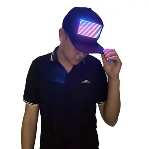मोबाइल जोड़ता एलईडी टोपी एपीपी द्वारा नियंत्रित चमकदार रंग टोपी टोपी पार्टी के शो के लिए रोशन स्क्रॉल संदेश का नेतृत्व किया