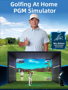 Simulador De Golfe Indoor Pgm Com Analisador De Balanço E Sistema De Curso Virtual Home Impact Hitting Lançamento Cage Trainer Análise Tenda - Product Image 3