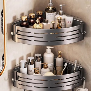 Bathroom Storage Rack Wall Mounted Triangle Shelf 60X70cm 3 Layers Corner Shower Organizer For Bathrooms - Product Image 1