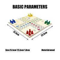 Vente chaude Nature Planche De Bois Ludo Jeu Populaire Table D'intérieur Jeu D'échecs avec Horloges et Pièces Chinoises
