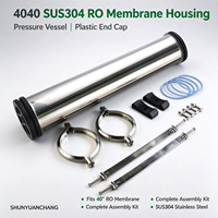 Boîtier de membrane RO en acier inoxydable 4040, réservoir sous pression, système de serrage rapide, équipement de filtration d'eau, 250 L/heure, 1 an