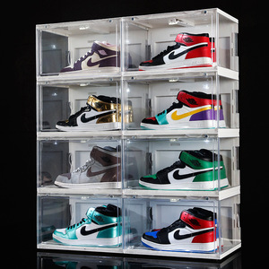 stackable shoe box storage organizador de zapatos transparent plastic acrylic led shoe box sneaker box