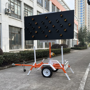 <strong>Traffic</strong> <strong>Warning</strong> Light Yellow/Red Led Solar Powered Direction Flashing Arrow Board <strong>Sign</strong> with >1800m Visual Distance - Product Image 1