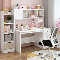 Bureau d'ordinateur pliable en bois pour jeux avec étagère de rangement, hauteur réglable pour étudiants dans la chambre ou les petits espaces