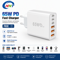 Adaptateur Secteur Haute Vitesse 65W 6 Ports Certifié CE FCC US EU PD 3.0 20V avec Protection OVP pour 17/16/15/14 Pro Max (Vente en Gros)