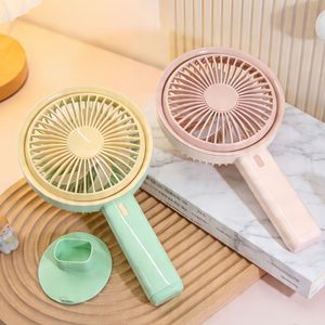 Portable Handheld <b>Fan</b> with <b>Stand</b> Rechargeable Battery 5W DC Motor Button Control Hands-Free 6-8 Hours for Outdoor Use - Product Image 1