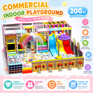 Multi Level Commercial <b>Indoor</b> Playground with <b>Slide</b> Combo for High Traffic Locations - Product Image 1